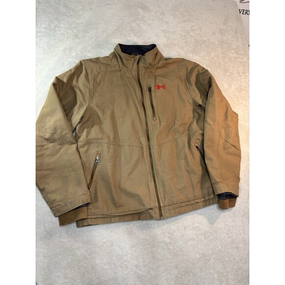 Under armour Other - Under Armour Jacket Mens Rare XL Storm Heavy Brown/Tan Water Resistant Work Hunt